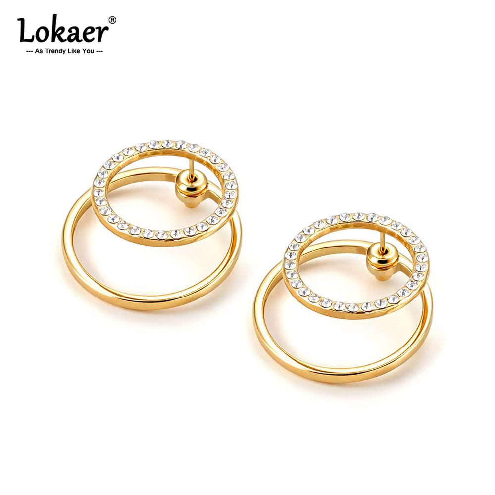 Lokaer – boucles d'oreilles circulaires délicates en Zircon pour femmes