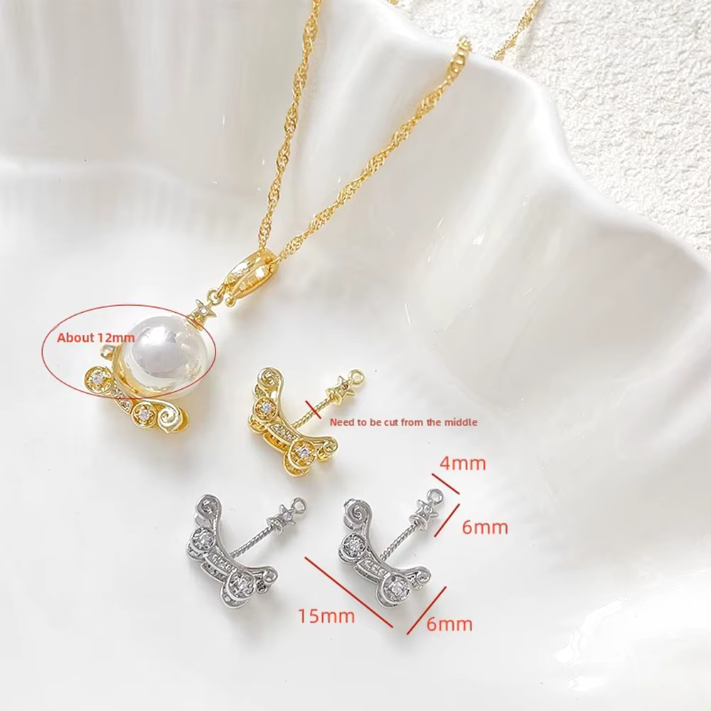 Pendentif de chariot incrusté de Zircon doré véritable plaqué en laiton