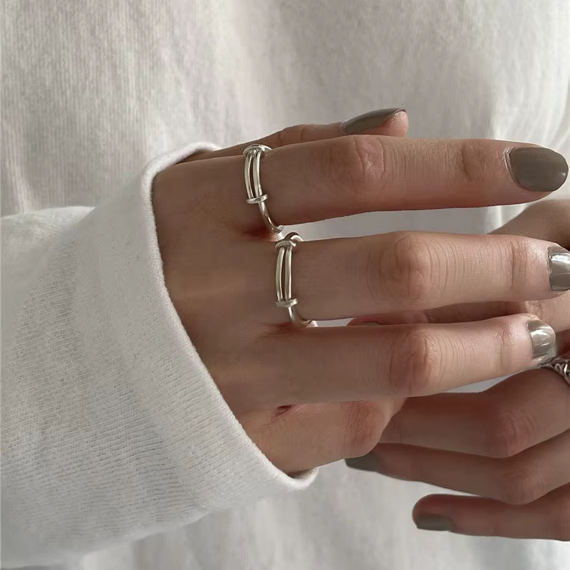 PONYKISS – bague réglable couleur argent pour femmes