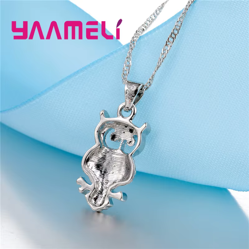 Ensemble de boucles d'oreilles et collier avec pendentif hibou en cristal AAA pour femmes