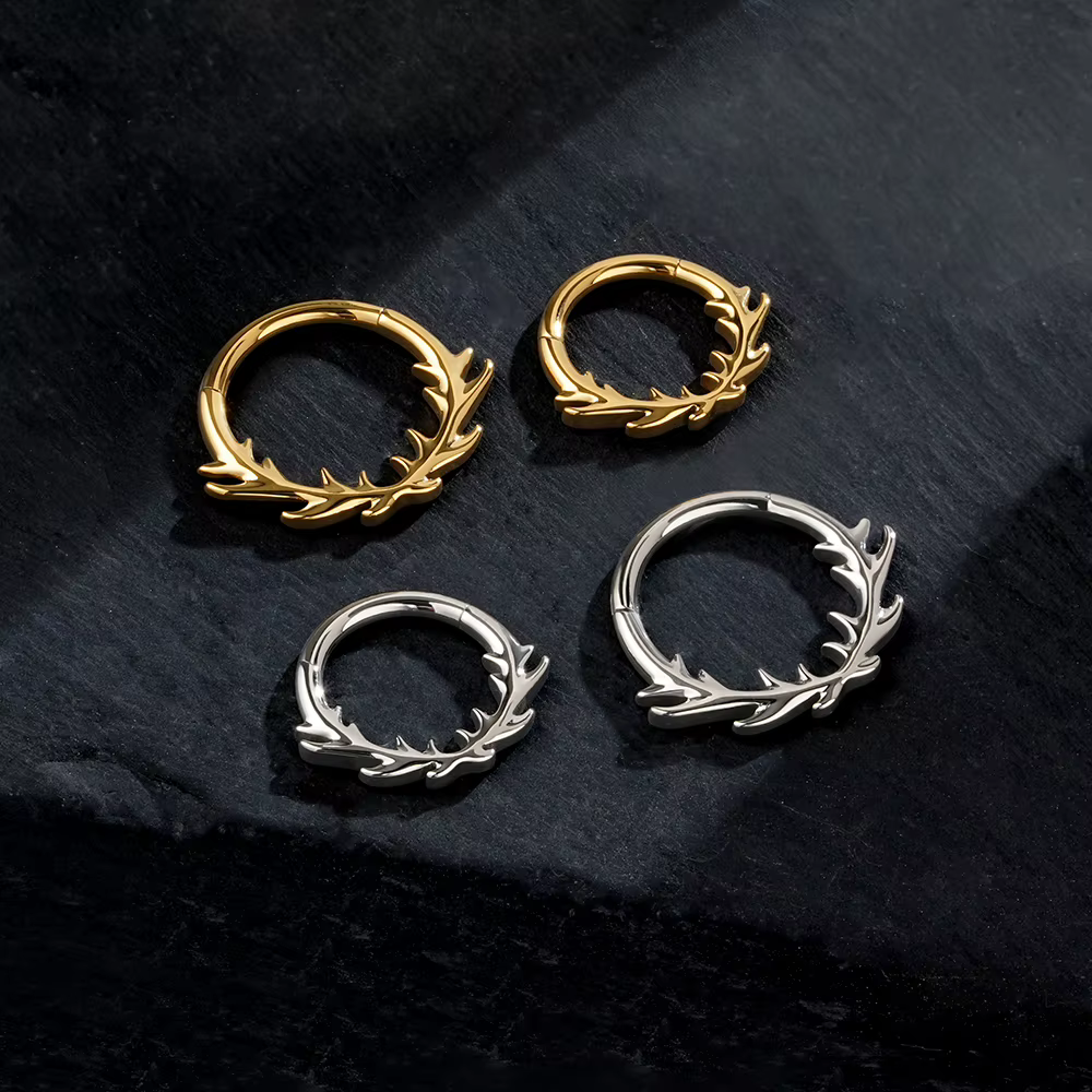 Right Grand Anneau de septum en titane ASTM F136