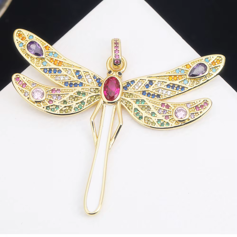 Pendentifs Juya en émail multicolore plaqué or 18 carats