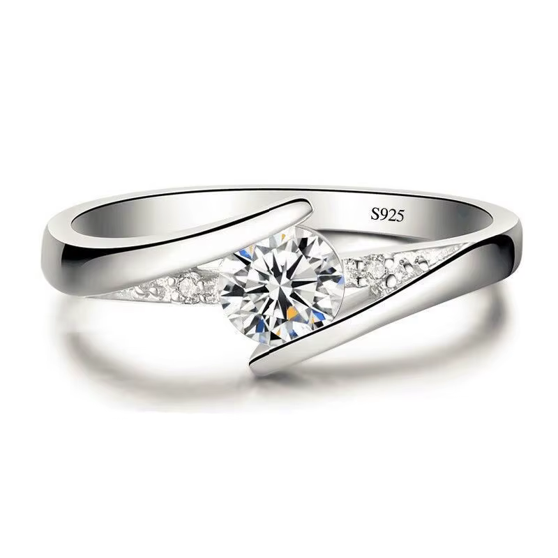 Petite bague de fiançailles en pierre de Zircon pour femmes