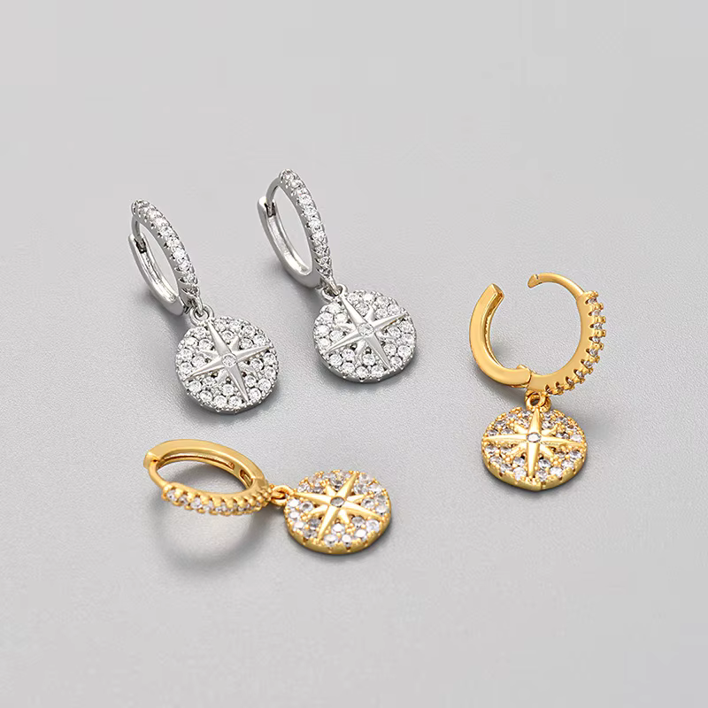 Boucles d'oreilles rondes en argent Sterling 925 pour femmes