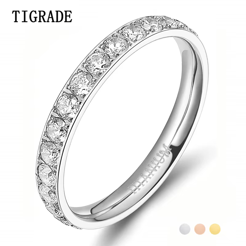 TIGRADE – bague de fiançailles en titane pour femme