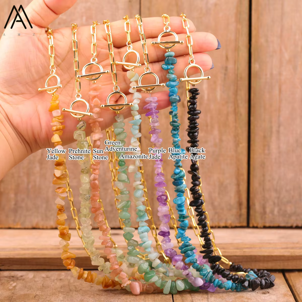 Collier ras du cou court en pierre épaisse pour Femme