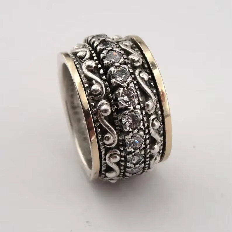 Beddy – bague large sculptée ethnique Vintage