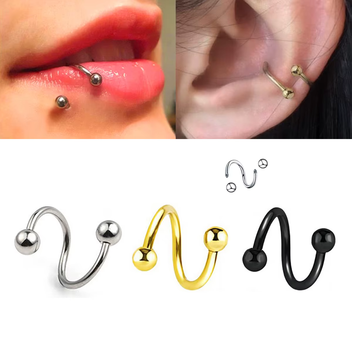Boucles d'oreilles en spirale pour femmes