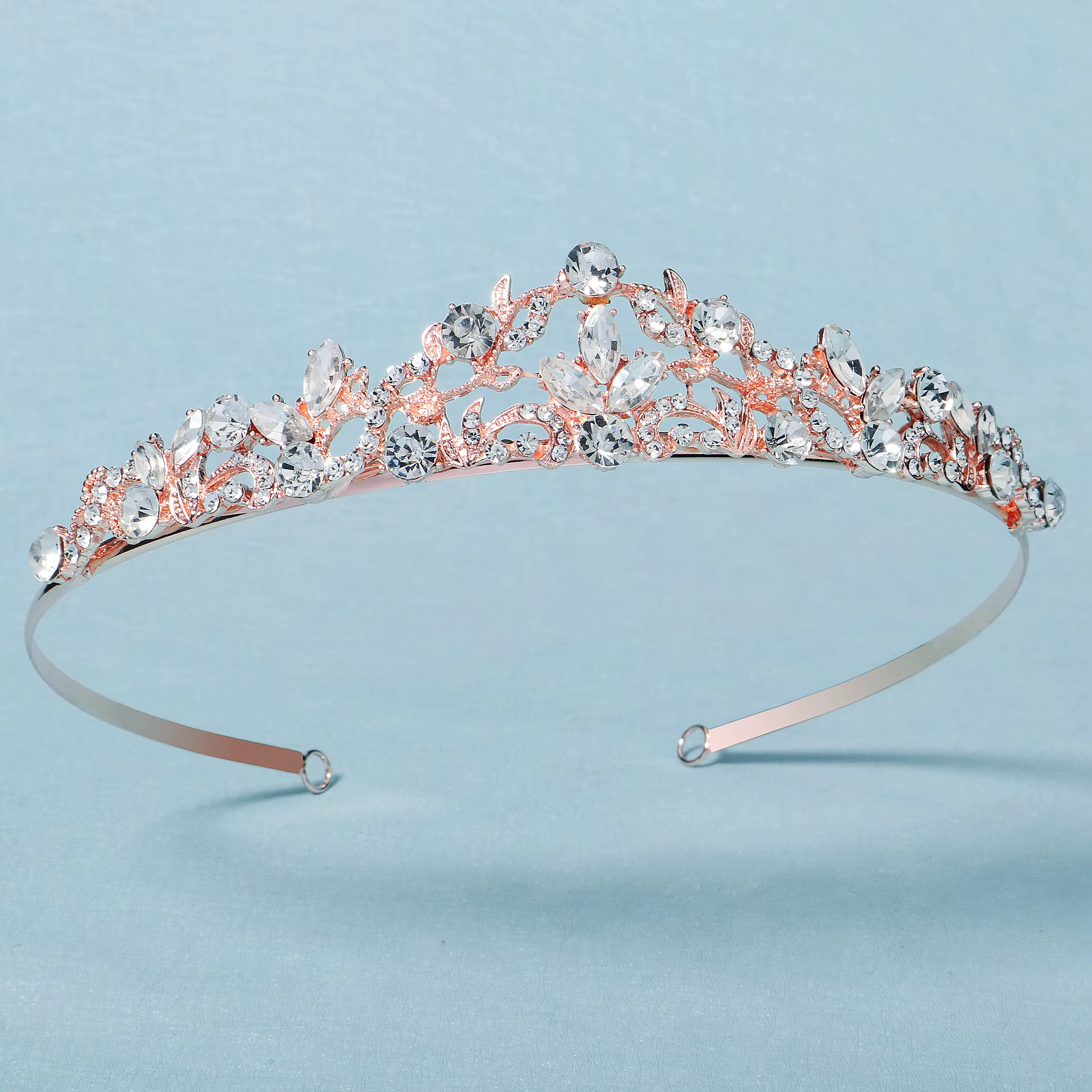 Diadème de Mariage en Cristal Or Rose