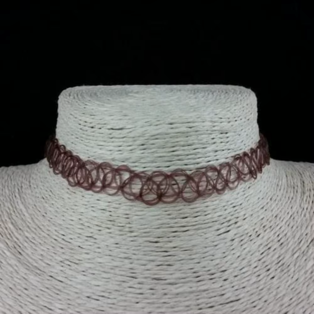 Collier ras du cou en fil de poisson tressé