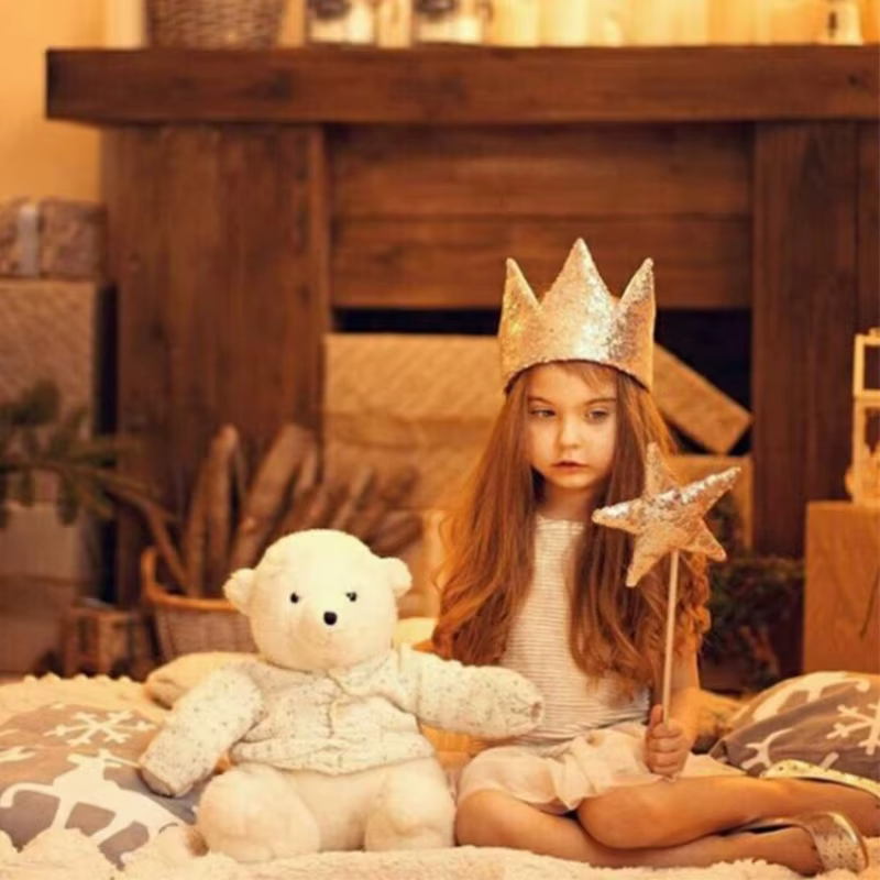 INS bébé douche fille paillettes rose couronne garçon fête d'anniversaire chapeaux scène Performance bandeau étoile fée bâton