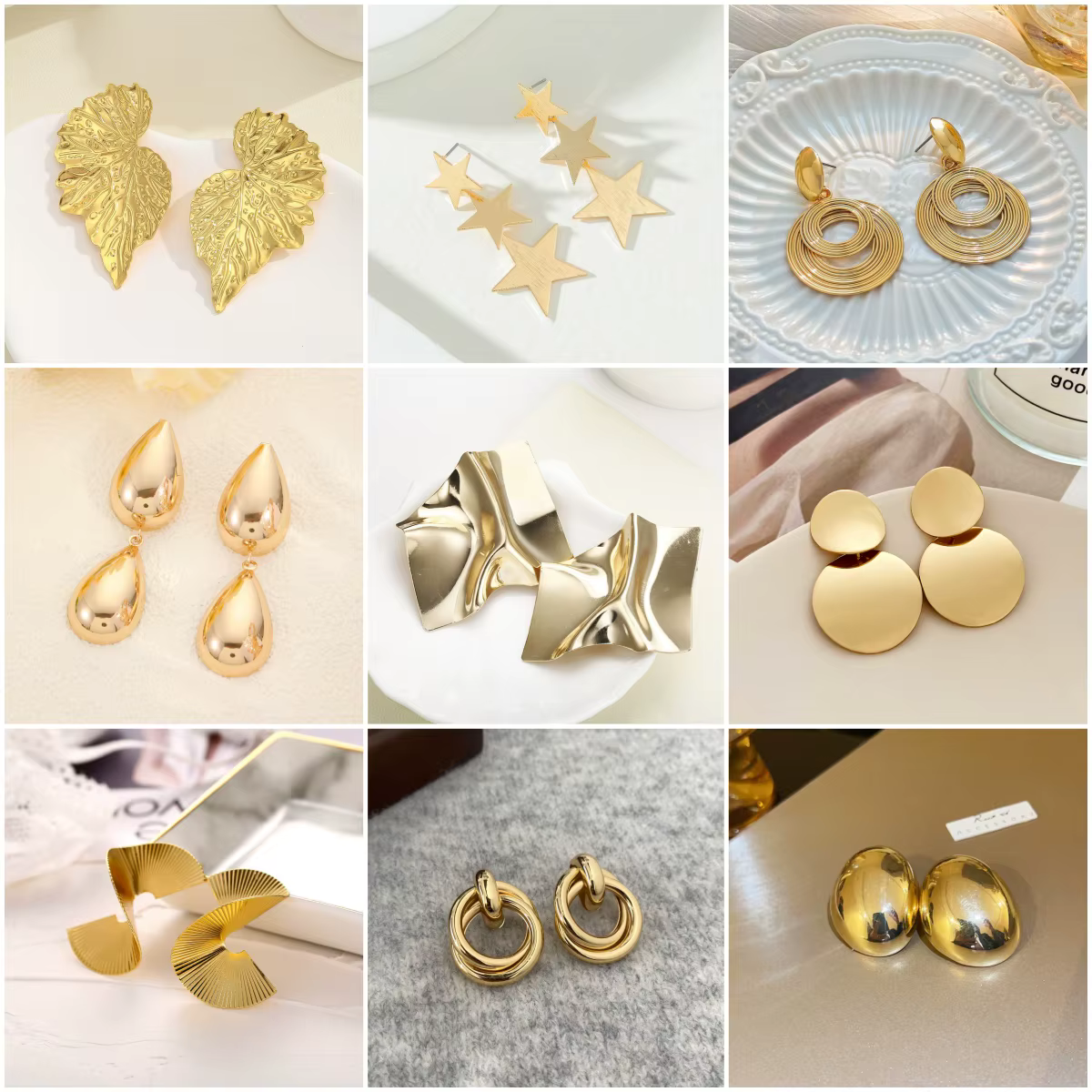 Boucles d'oreilles en métal pour femmes