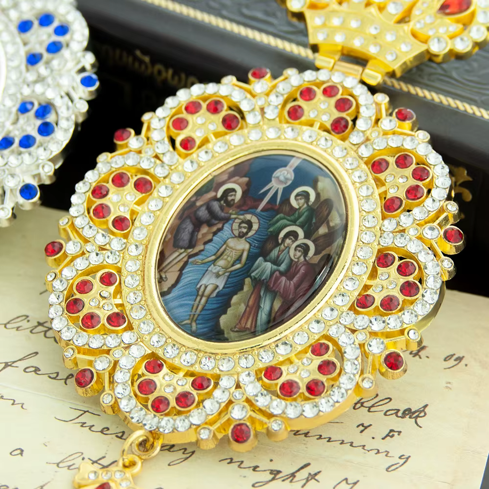 Pendentif ovale orthodoxe de la vierge marie