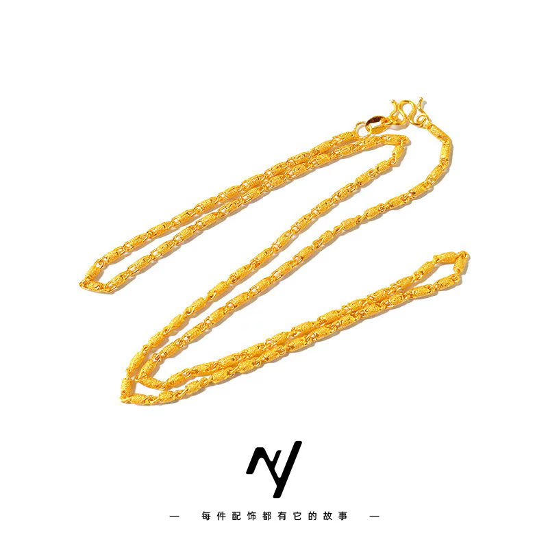 Collier en or véritable 24 carats 9999 luxueux pour femme