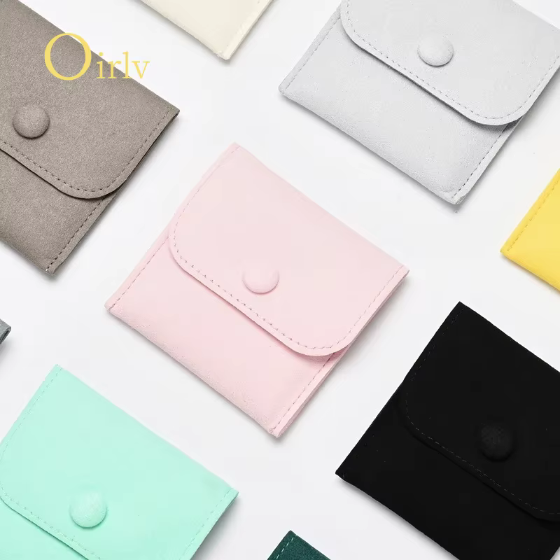 Oirlv Luxueux pochette à bijoux en velours 5 pièces