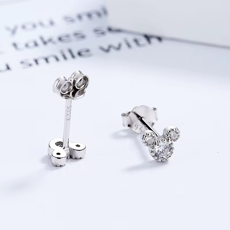 Uniorsj 100% 925 bijoux en argent Sterling brillant Zircon belle mignon dessin animé Mickey boucles d'oreilles pour les femmes