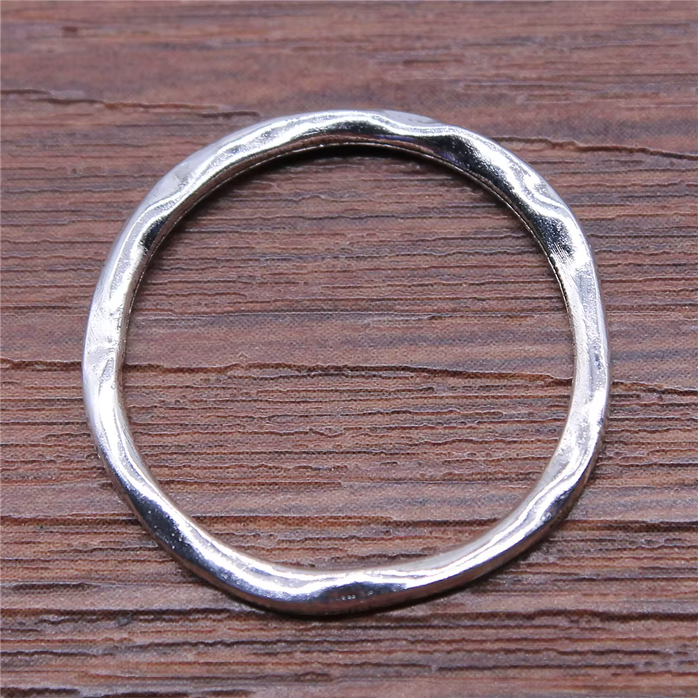 WYSIWYG 10 pièces breloques anneau irrégulier Antique argent couleur alliage bricolage fabrication de bijoux accessoires 23x24mm