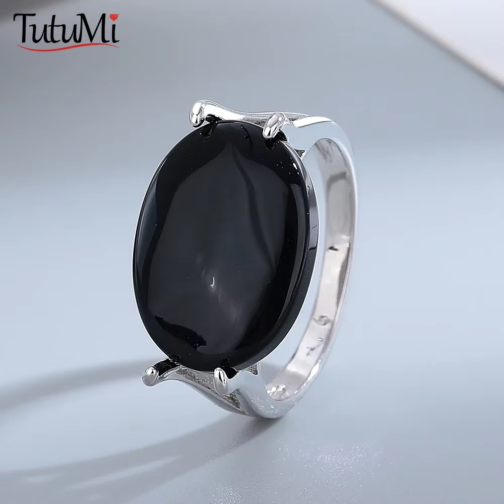 Bague ovale en argent Sterling 925