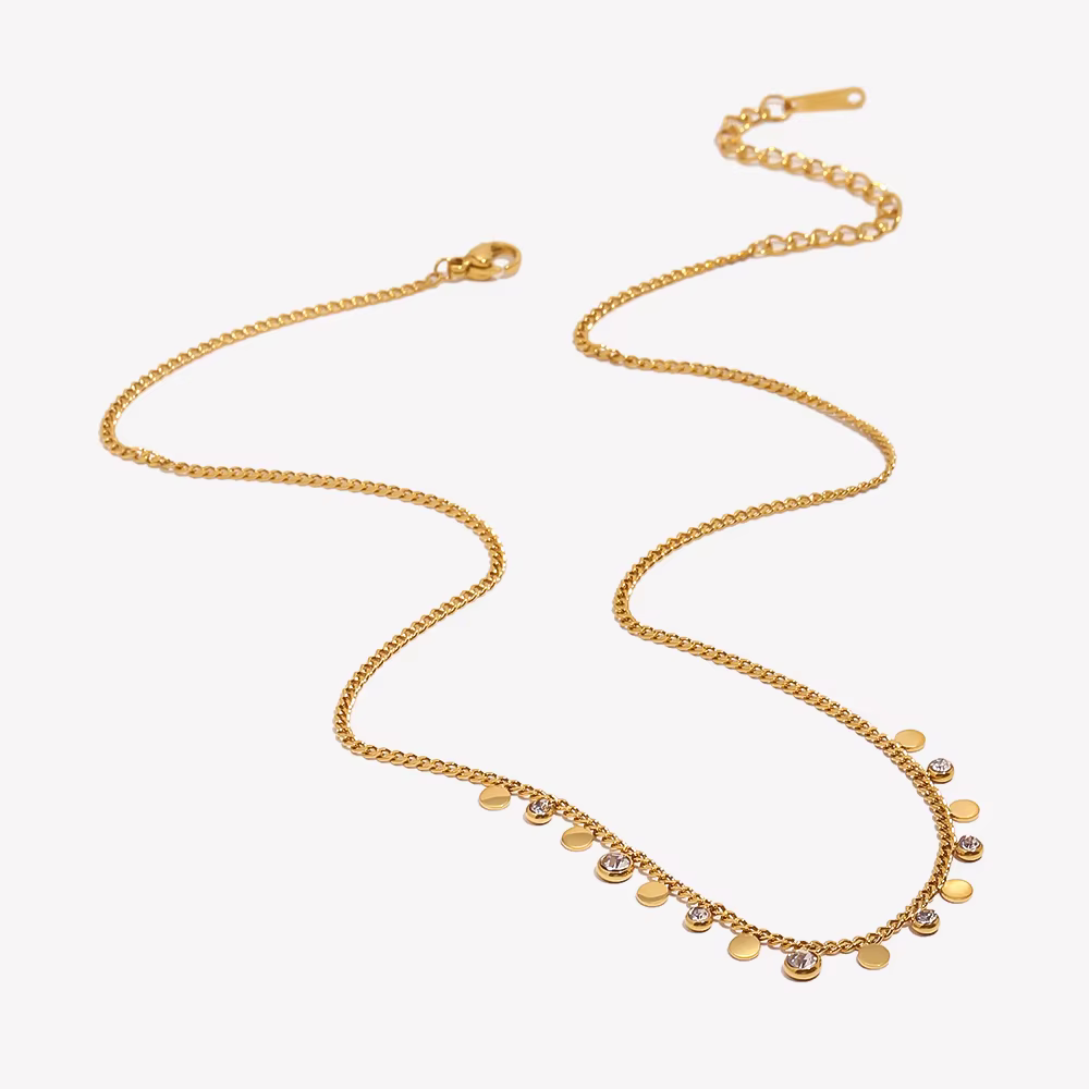 E.B.belle – petit collier rond avec pendentif en Zircon pour femmes