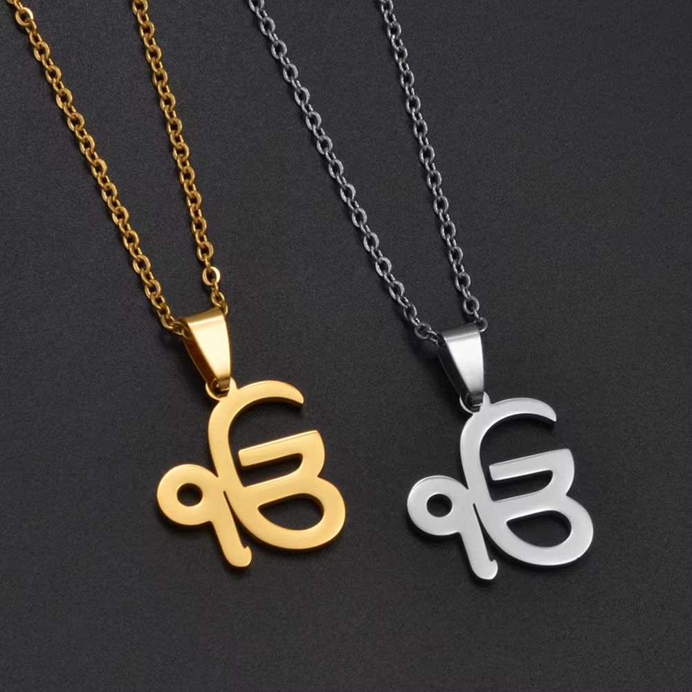 Anniyo 45CM Ik Onkar chaîne sikhisme symbole Religion Khanda pendentif colliers Sikkhi Sikh Punjab bijoux @ 327621