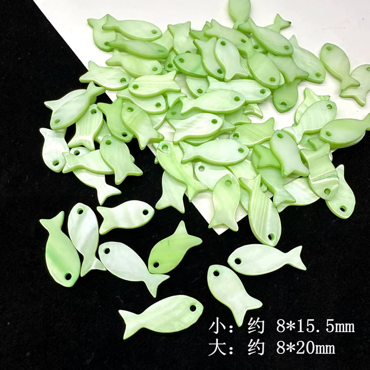 20 pendentifs en nacre en forme de poisson pour la fabrication de bijoux