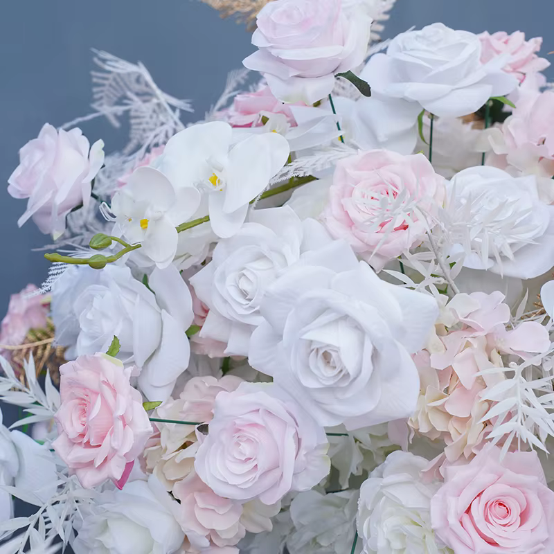 A8130 feuilles d'or Rose orchidée centres de Table de mariage boule de fleur