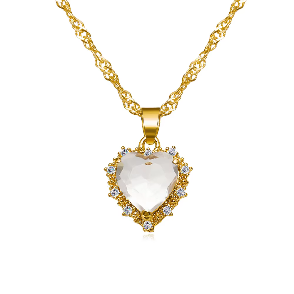 CARLIDANA Lana Del Rey collier exquis princesse assortiment rubis cristal coeur