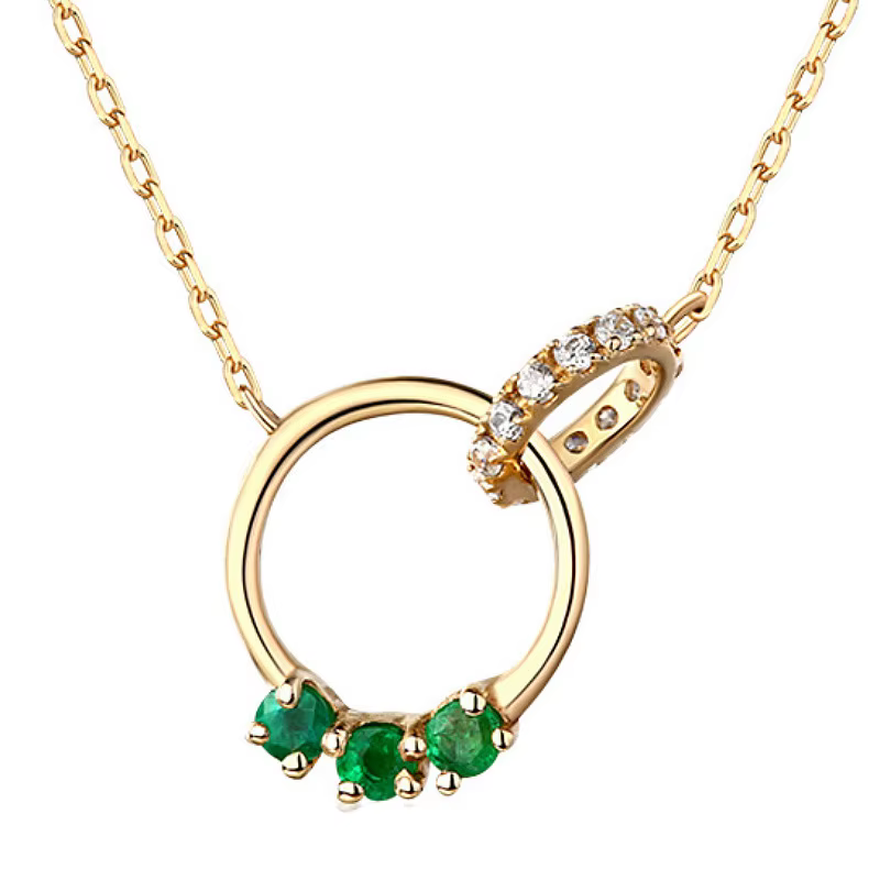 Collier en argent plaqué or 14 carats pour femme