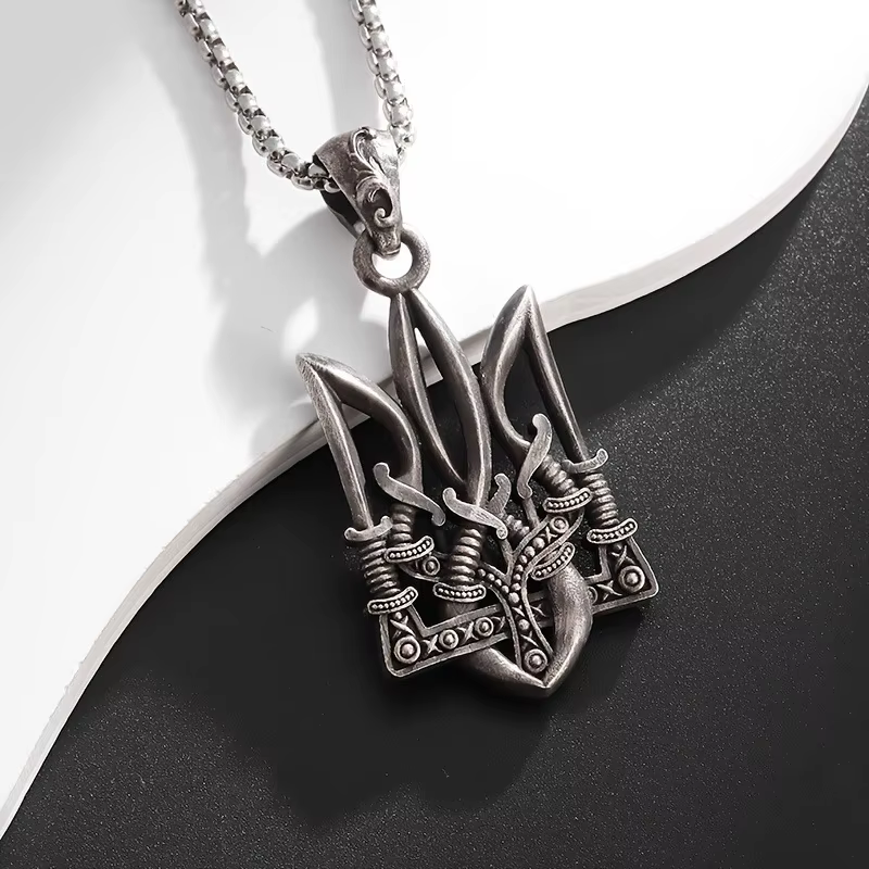 Collier rétro Neptune Poseidon Trident