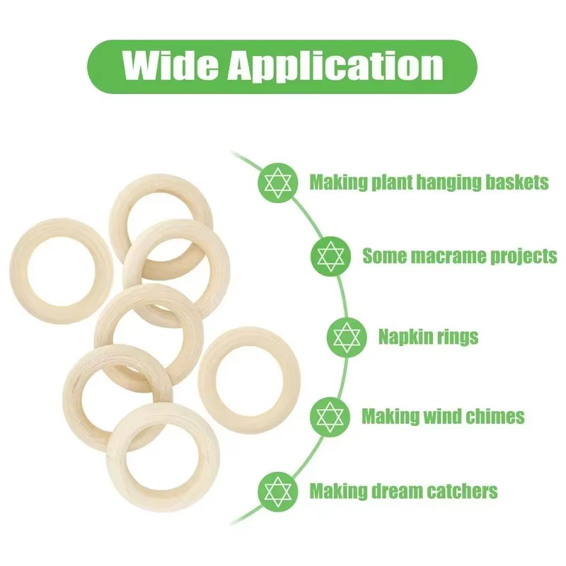 20 pièces de cercles en bois naturel lisse non fini de 30 mm pour macramé
