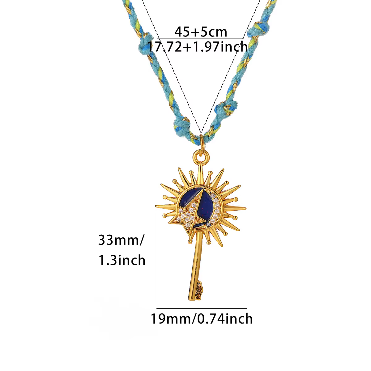 Collier tressé bohème œil porte-bonheur main de Hamsa pour femme