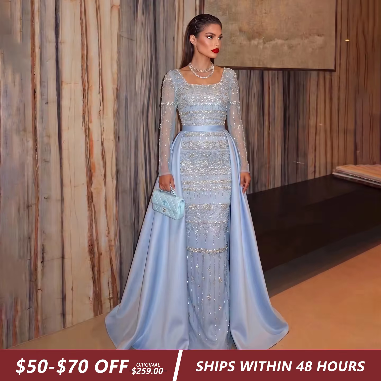 Sharon Said – robe de soirée élégante bleue de dubaï