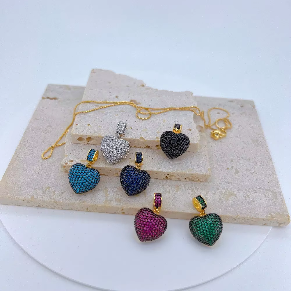 Pendentif Coloré en Forme de Cœur pour Bijoux