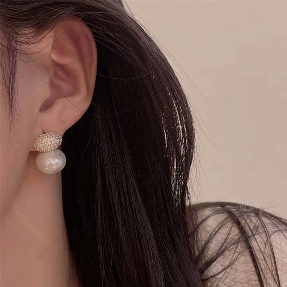Boucles d'oreilles ovales en perles pour femmes