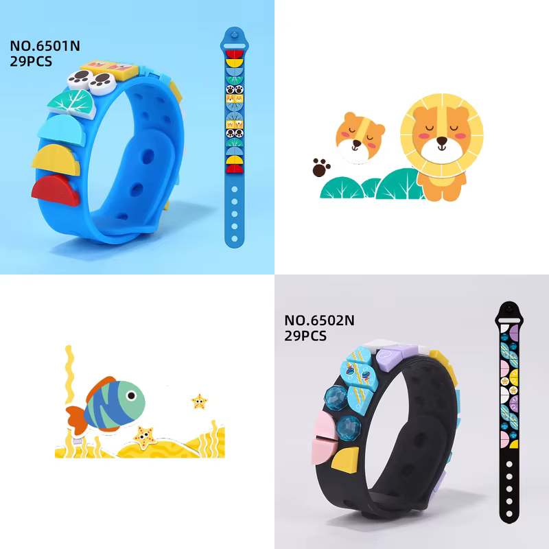 DOTS Go Team bricolage bloc de construction jouets 41900 Bracelet en Silicone dessin animé Compatible Legodotss cadeau de fête des enfants
