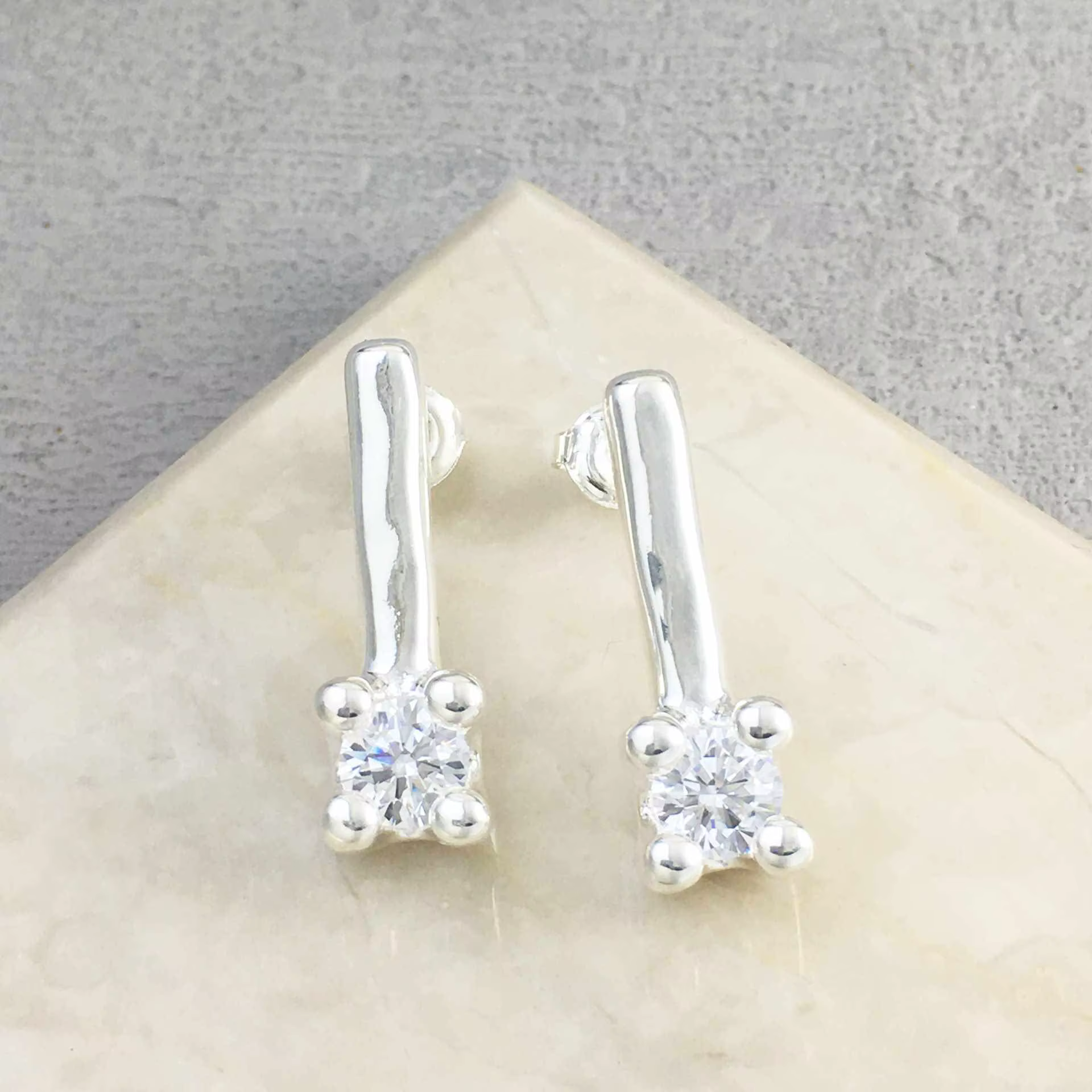 Boucles d'oreilles en Zircon coloré or argent