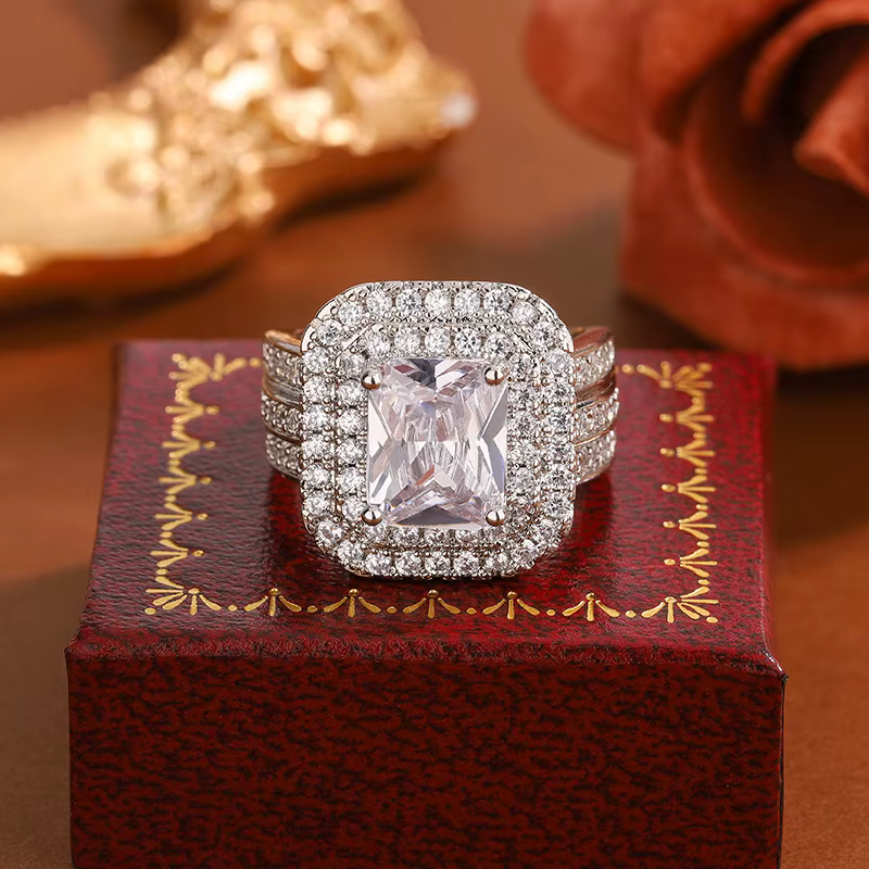 Bague plaquée argent 925 exquise pour femmes