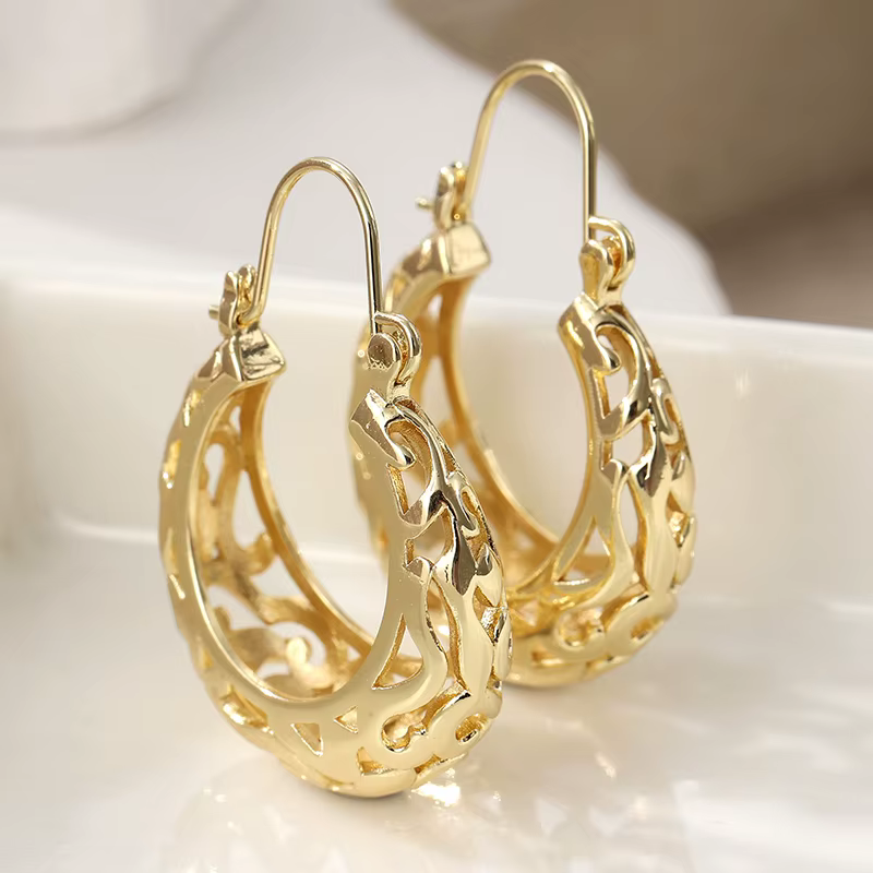 Boucles d'oreilles Vintage sculptées à la main