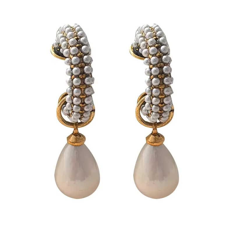 Boucles d'oreilles en forme de larme simulées pour femmes