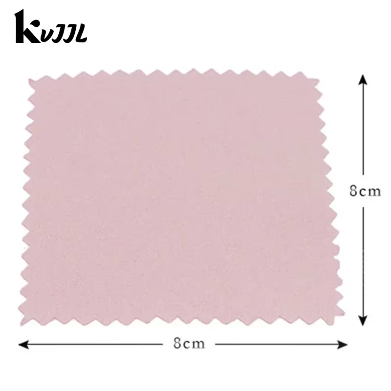 50 pcs/pack 8 cm * 8 cm bijoux polissage couleur rose tissu vernis chiffon de nettoyage soin pour 925 propre