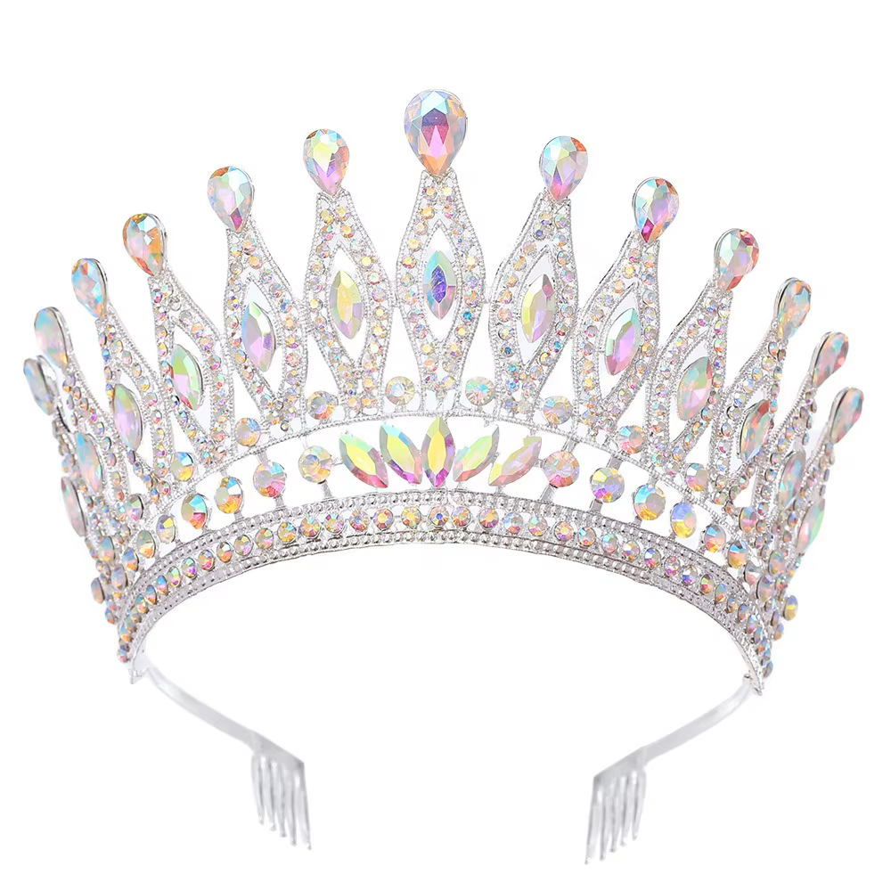 Accessoires de coiffure : Couronnes baroques en cristal avec peigne