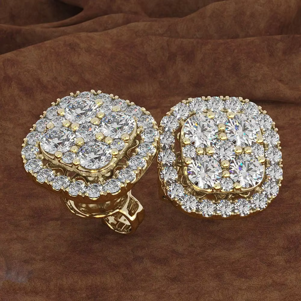 Boucles d'Oreilles en Pierres Précieuses Pures pour Femme
