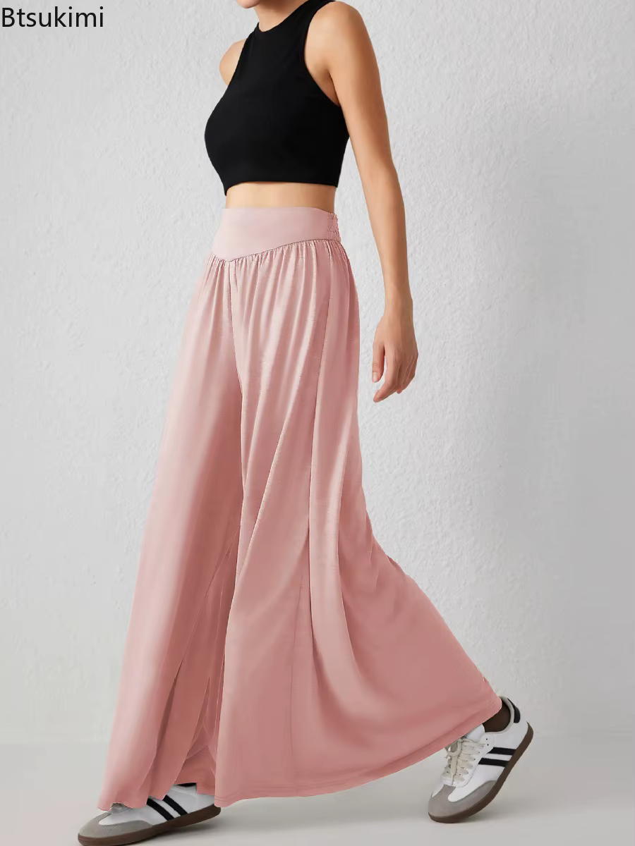 Nouveau pantalon large taille haute pour femme 2026