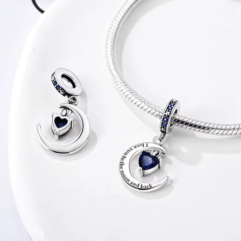 Breloque Ciel Étoilé Vincent van Gogh en Argent Sterling 925 avec Zircon Cubique