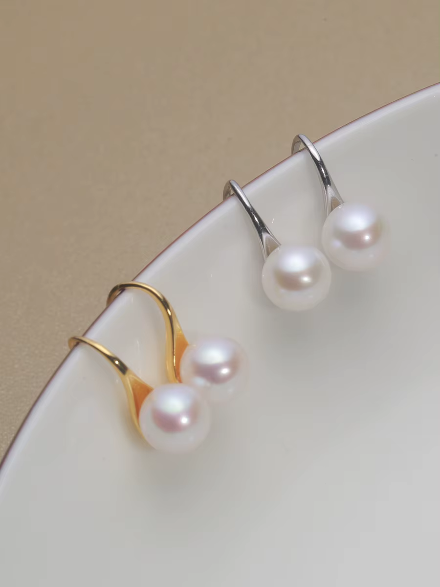 Boucles d'oreilles en argent sterling 925 Mareora avec perle d'eau douce naturelle ronde