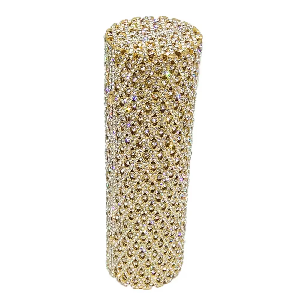 Boutique De FGG élégant baril rond femmes petits sacs De soirée cristal pochette