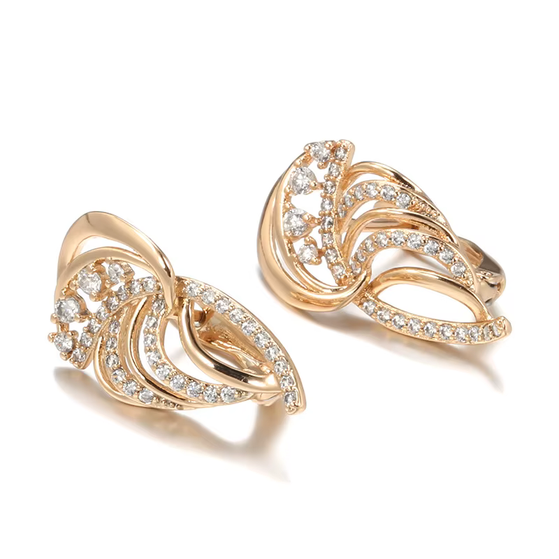 Boucles d'oreilles en or massif 14 carats pour femmes