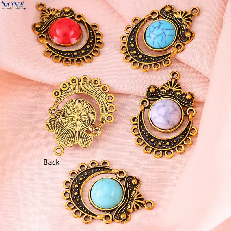 MJYA – connecteurs turquoise vintage