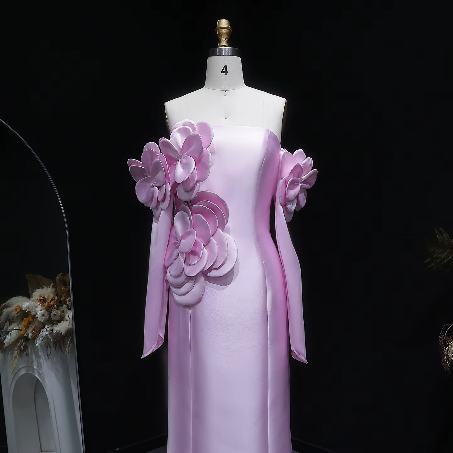Sharon Said – robe de soirée de luxe en Satin rose