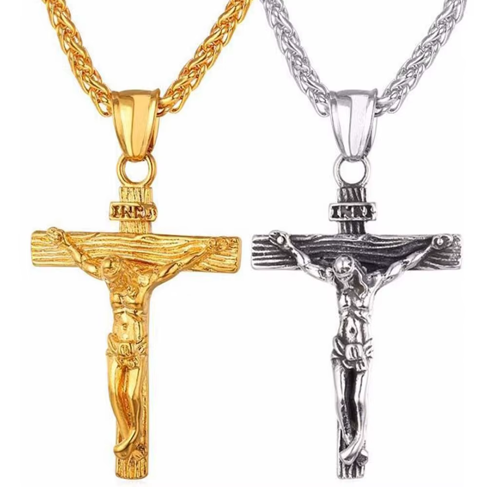 Collier croix premium pour femmes plaqué or 18 carats